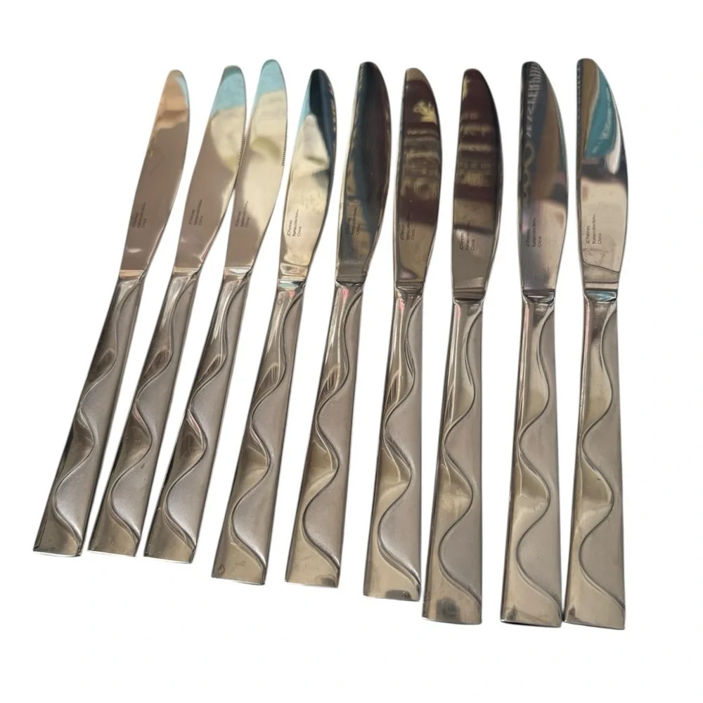 J. C. Penney Home Collection Jazz Serrated Knives 9 inch  Silverware 11Knives